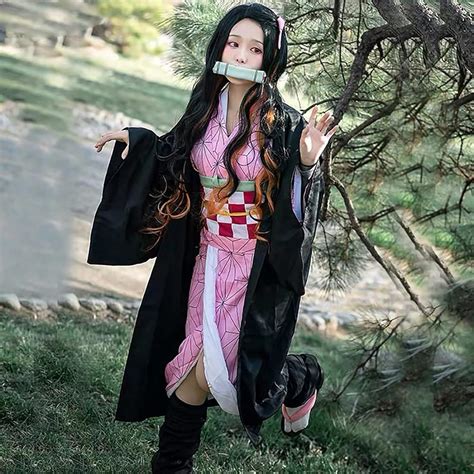 cosplay nezuko|Kamado Nezuko Costume Anime Cosplay Dress Suit .